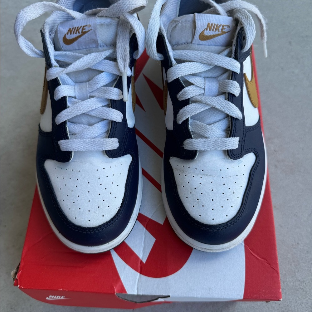 Nike Kids Sneakers - White and Gold Accents